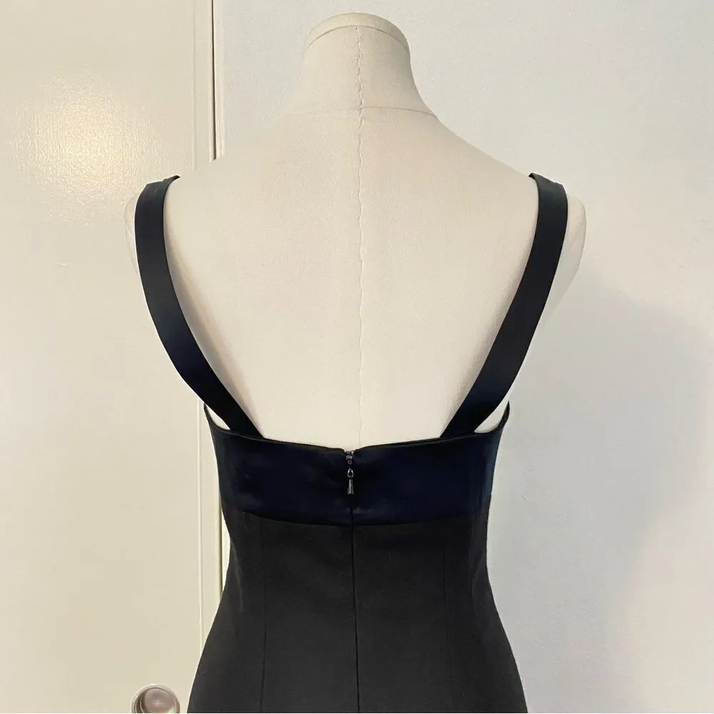 Rebecca Taylor Black Wool and Lastol Bustier Style Dress Size 2
